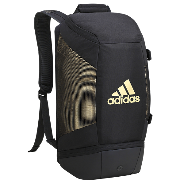 Adidas backpack gold and black shop