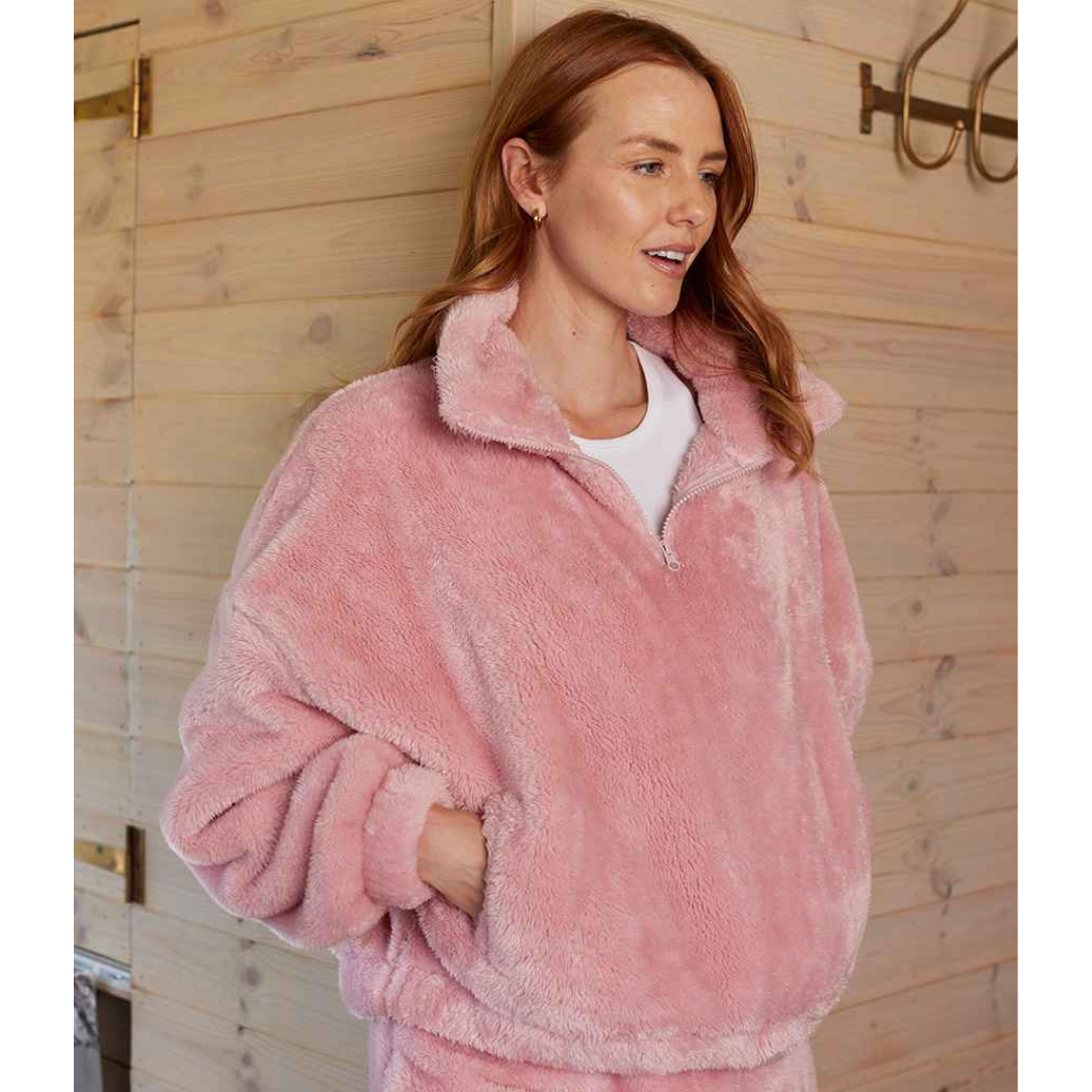 Ladies Fluffy 1/4 Zip Fleece (BH202)