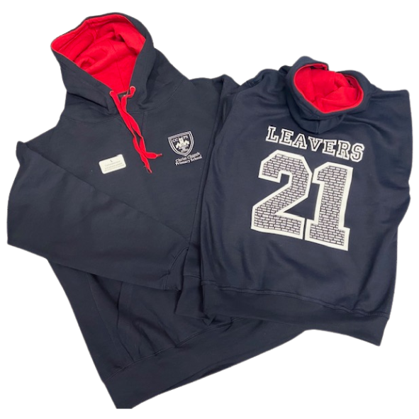 Navy/Red Leavers Hoodie (W73)